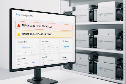 Популярные коды ошибок асиков Whatsminer